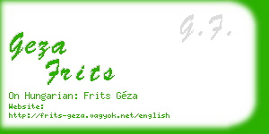 geza frits business card
